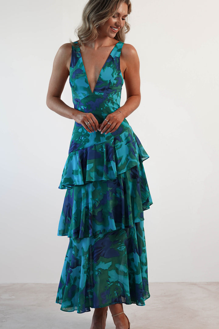 Azelie™ | Dress Refined Style Ruffle Midi Dress