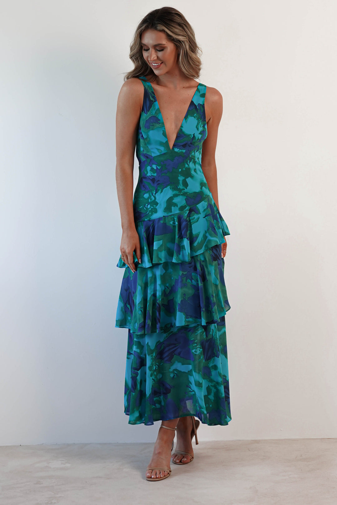 Azelie™ | Dress Refined Style Ruffle Midi Dress