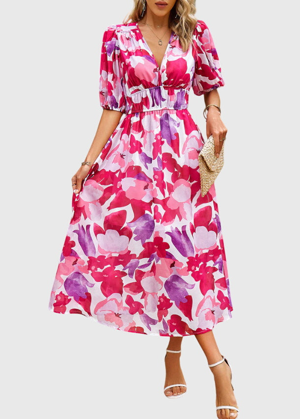 Jamie | Flattering Floral Midi Dress
