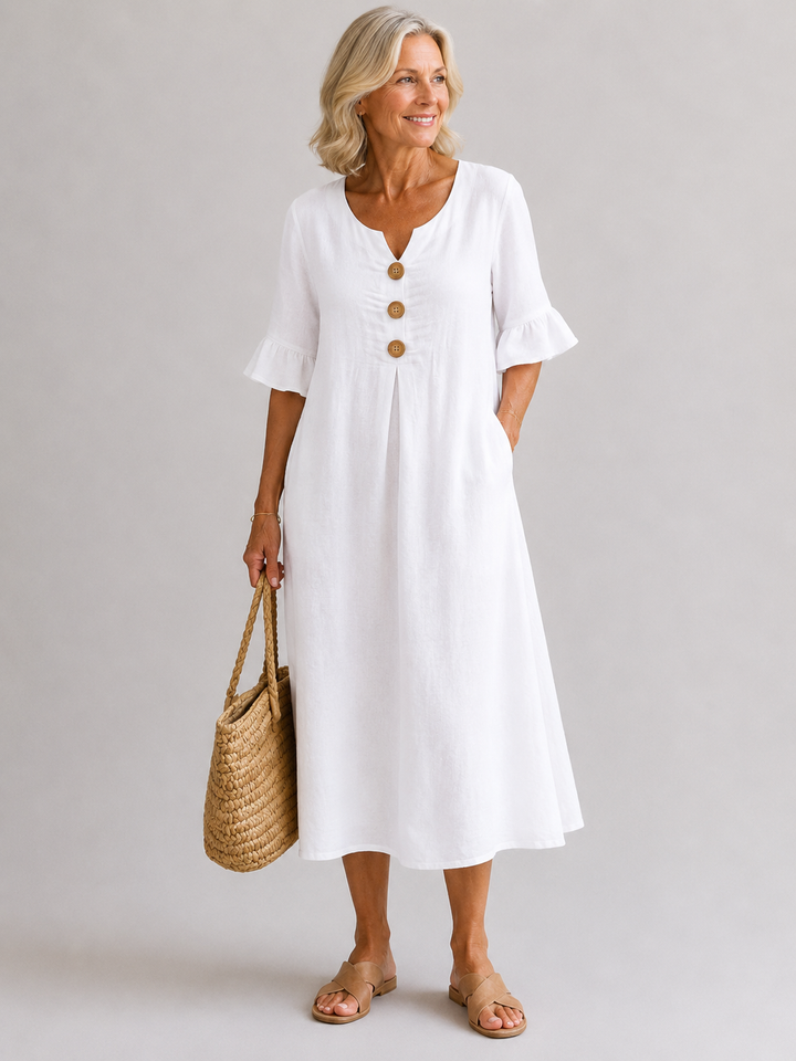 Calira™ | Breezy Button Dress