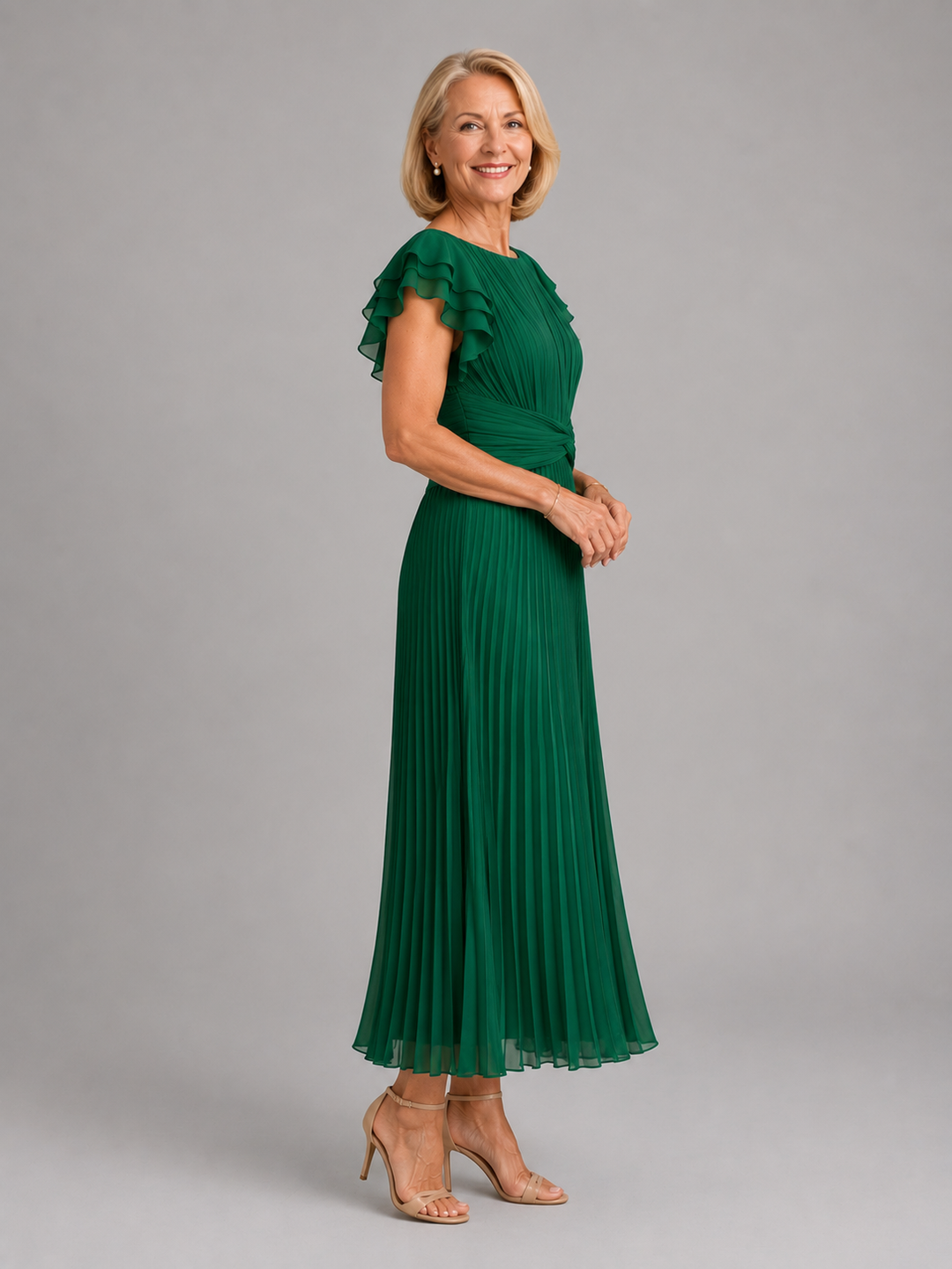 Learra | Classic Pleated Maxi Dress