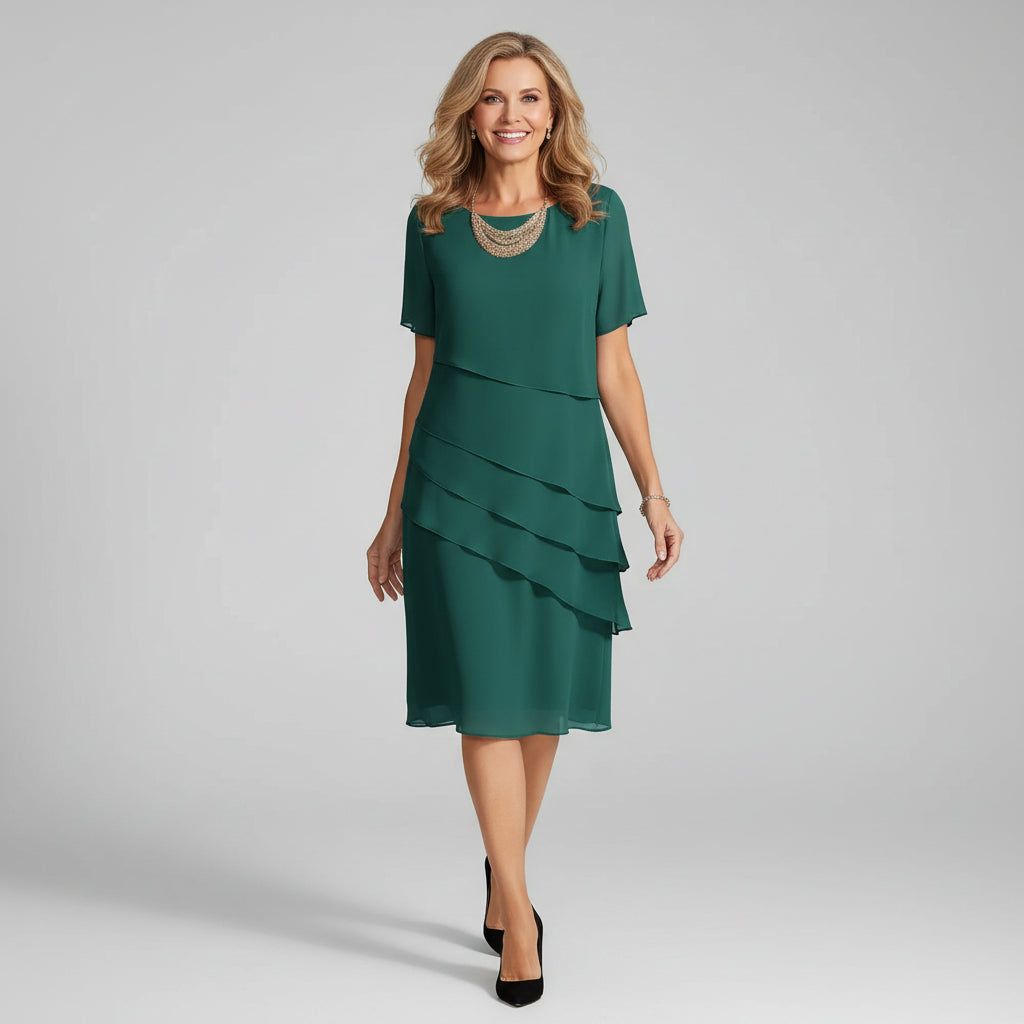Celeste™ | Elegant Chiffon Midi Dress