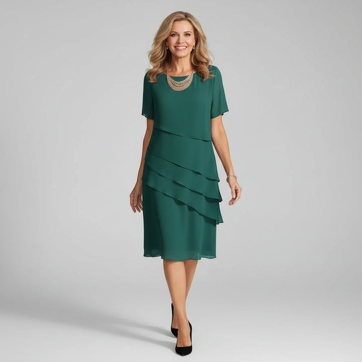 Celeste™ | Elegant Chiffon Midi Dress