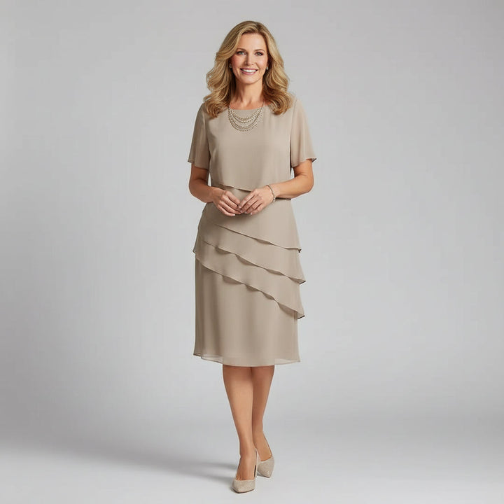 Celeste™ | Elegant Chiffon Midi Dress