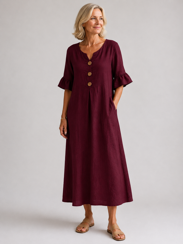 Calira™ | Breezy Button Dress