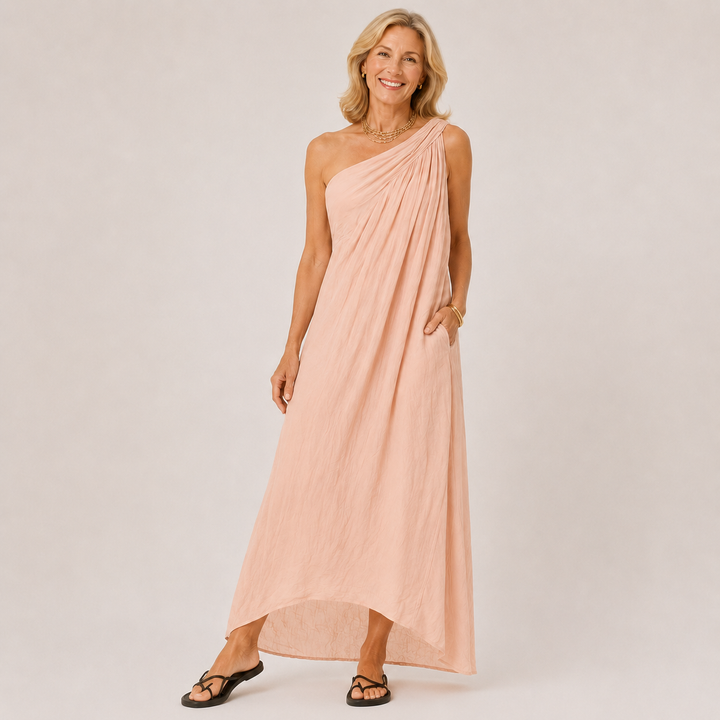 Debra™ | Draped One-Shoulder Maxi Dress