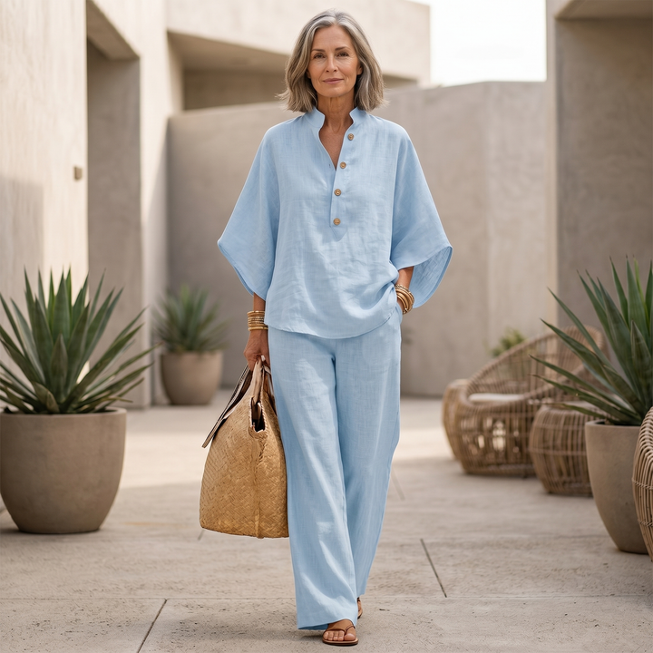 Gardenia | Linen Batwing Sleeves Set