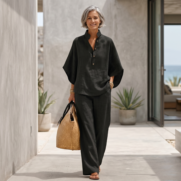 Gardenia | Linen Batwing Sleeves Set