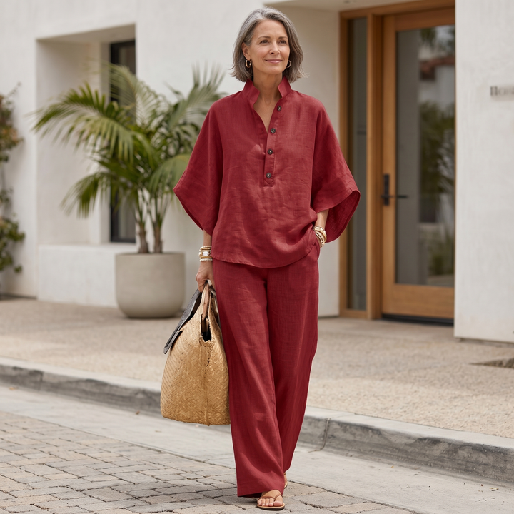 Gardenia | Linen Batwing Sleeves Set