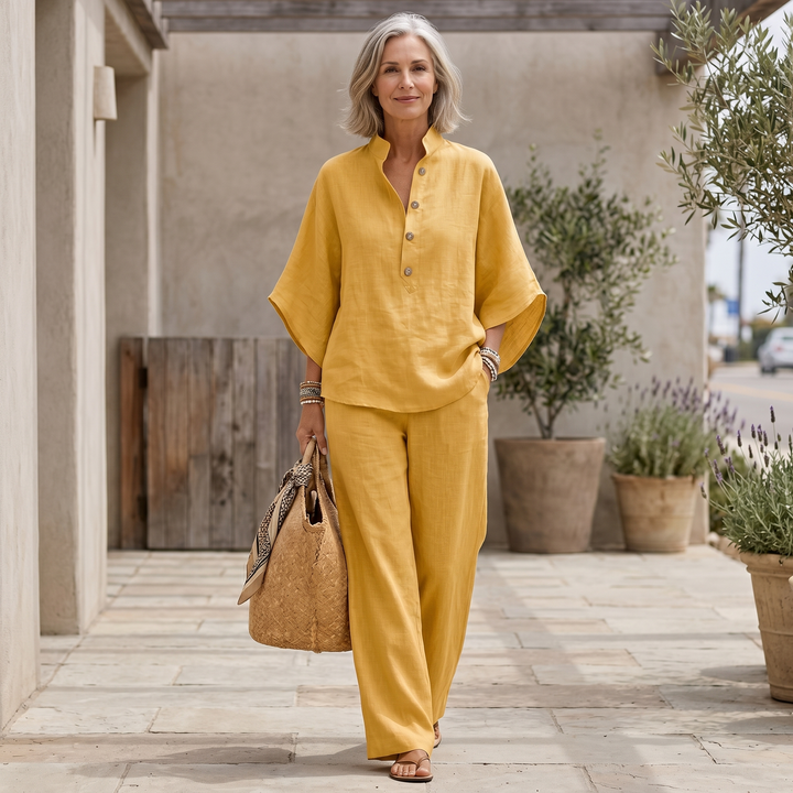 Gardenia | Linen Batwing Sleeves Set
