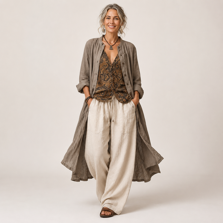 Californila I  Three Piece Premium Cotton and Linen Blend