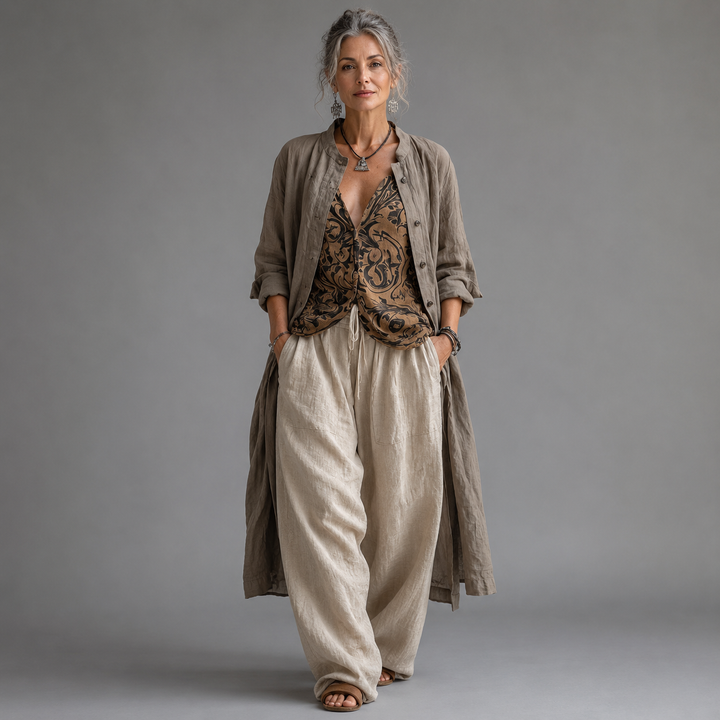 Californila I  Three Piece Premium Cotton and Linen Blend