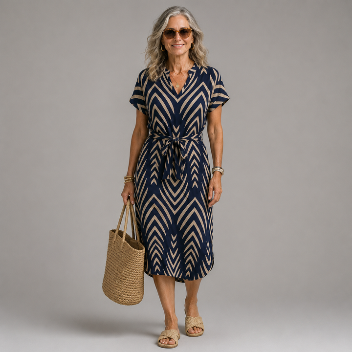 Denha | Airy Fit Patterned Midi Dress