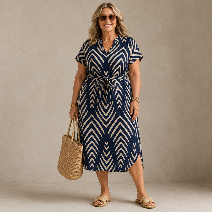 Denha | Airy Fit Patterned Midi Dress