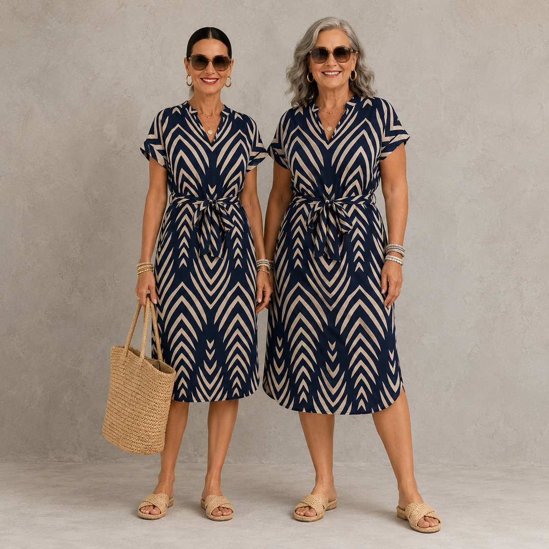 Denha | Airy Fit Patterned Midi Dress