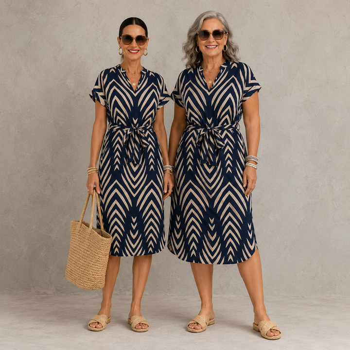 Denha | Airy Fit Patterned Midi Dress