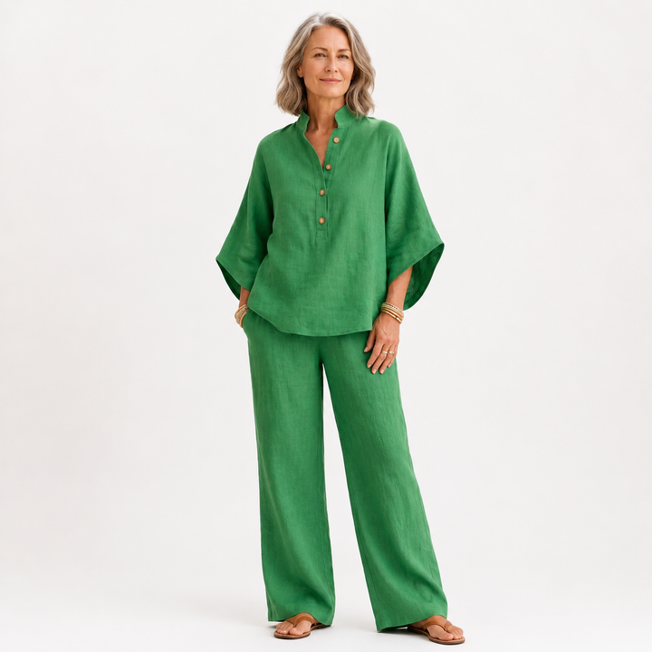 Gardenia | Linen Batwing Sleeves Set