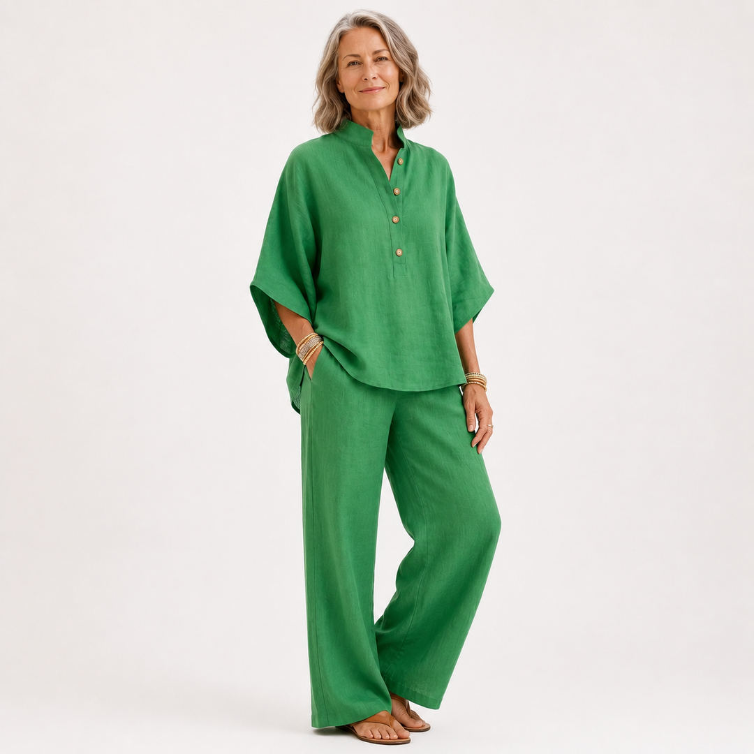Gardenia | Linen Batwing Sleeves Set