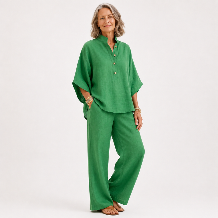 Gardenia | Linen Batwing Sleeves Set