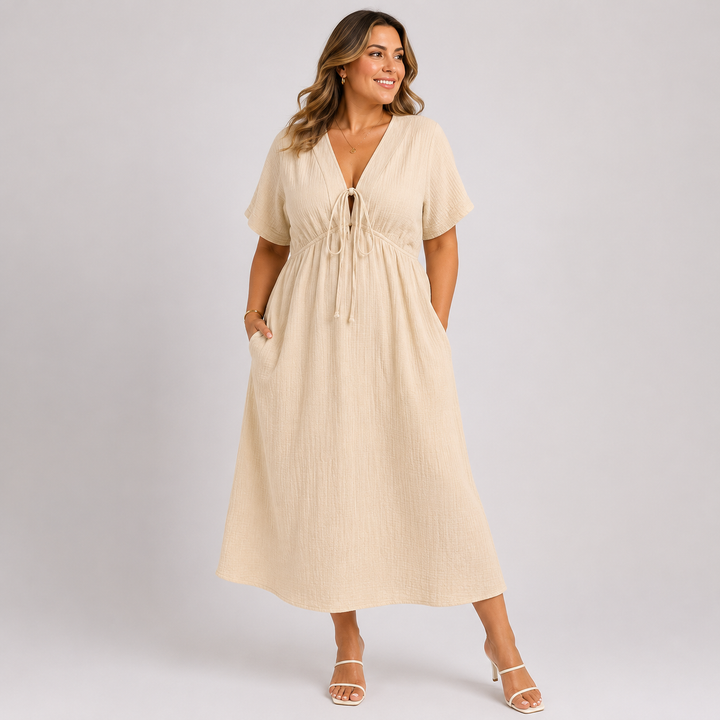 Lavendor I Elegant V-Neck Maxi Dress