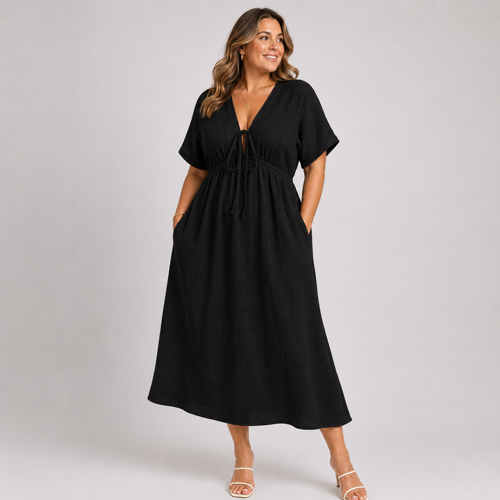 Lavendor I Elegant V-Neck Maxi Dress