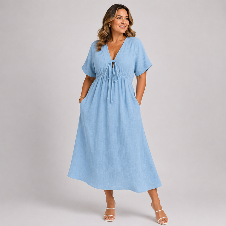 Lavendor I Elegant V-Neck Maxi Dress