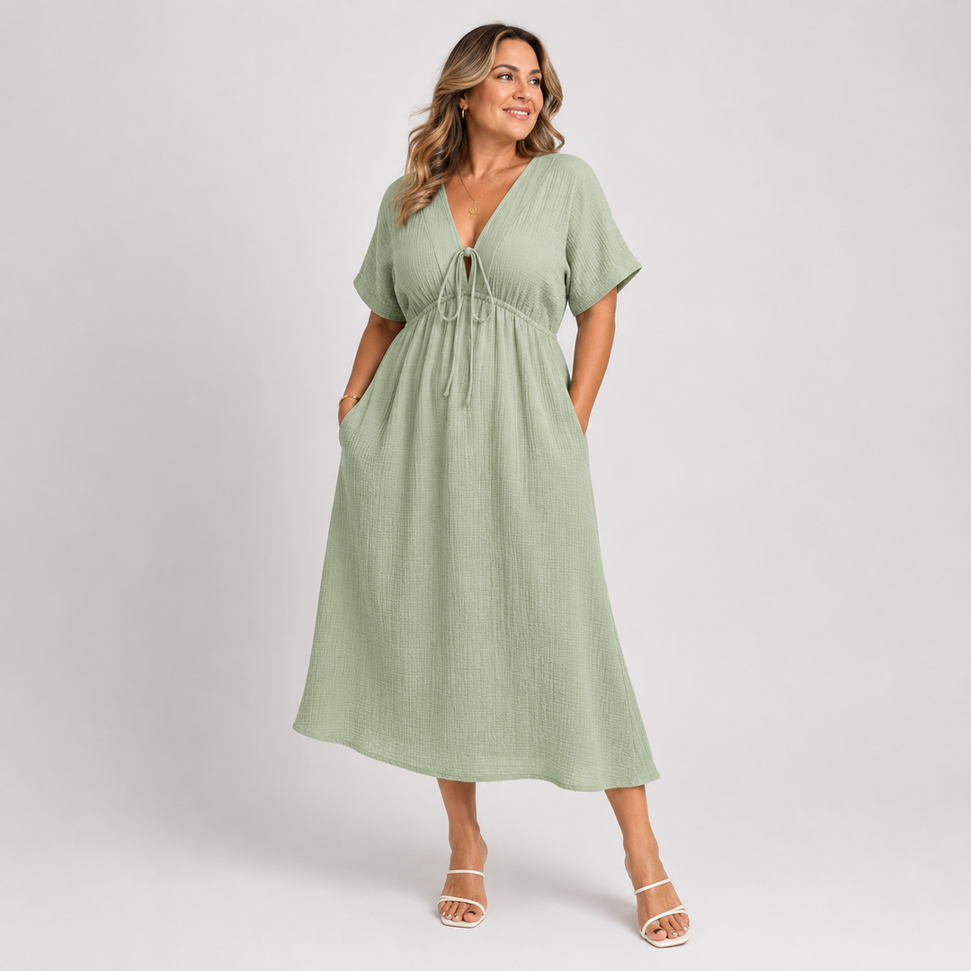 Lavendor I Elegant V-Neck Maxi Dress