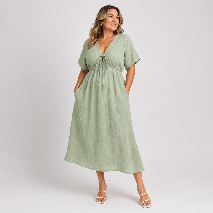 Lavendor I Elegant V-Neck Maxi Dress