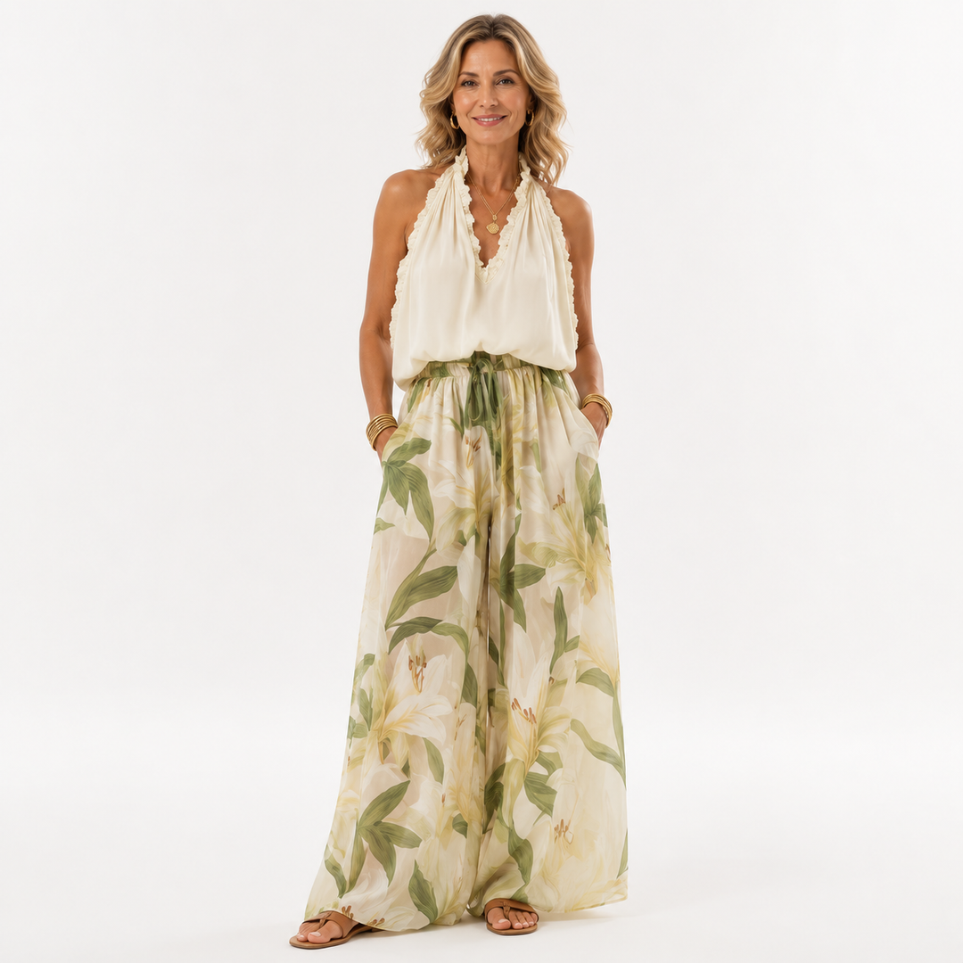 Hyracinthy | Elegant Flowing Floral Two-Piece Set