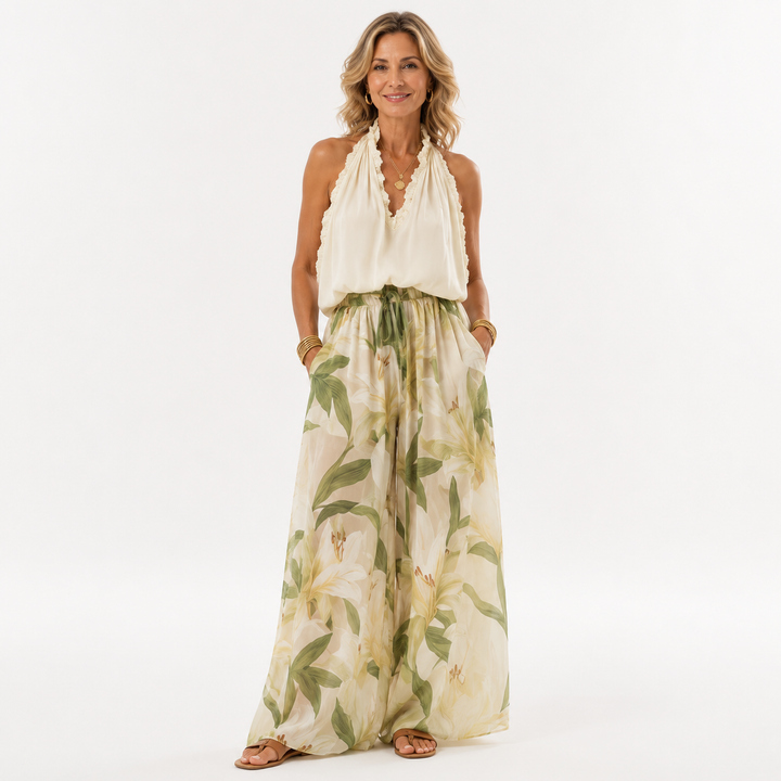 Hyracinthy | Elegant Flowing Floral Two-Piece Set
