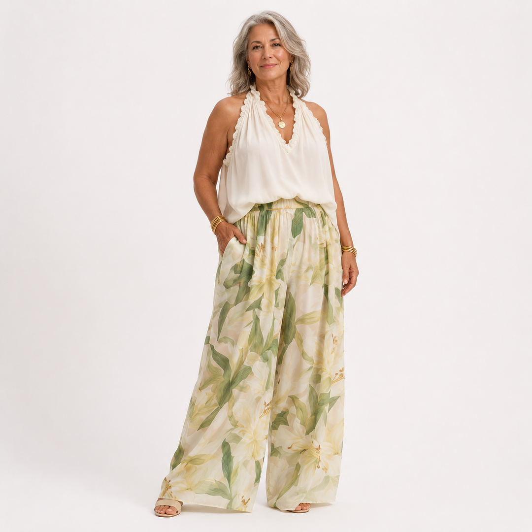 Hyracinthy | Elegant Flowing Floral Two-Piece Set