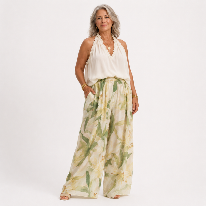 Hyracinthy | Elegant Flowing Floral Two-Piece Set