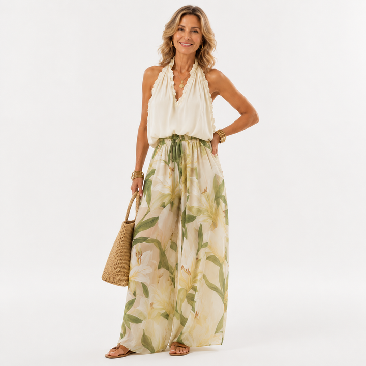 Hyracinthy | Elegant Flowing Floral Two-Piece Set