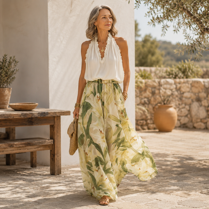 Hyracinthy | Elegant Flowing Floral Two-Piece Set
