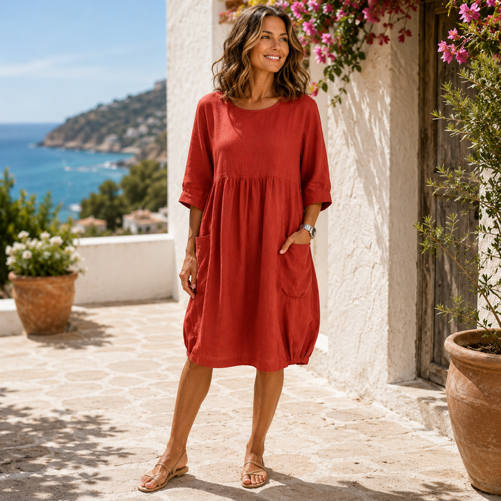 Clara™ | Everyday Linen Comfort Dress