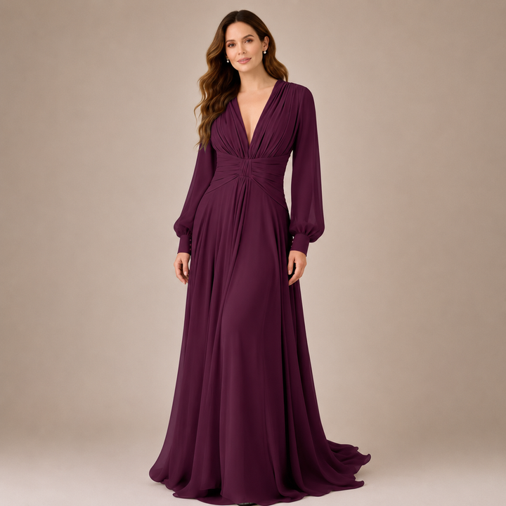 Angela™ | Ruched Chiffon Evening Gown