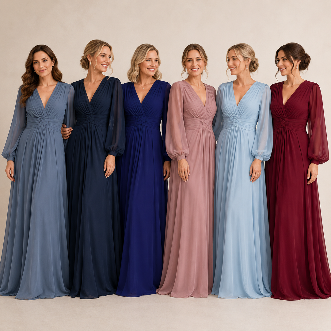 Angela™ | Ruched Chiffon Evening Gown