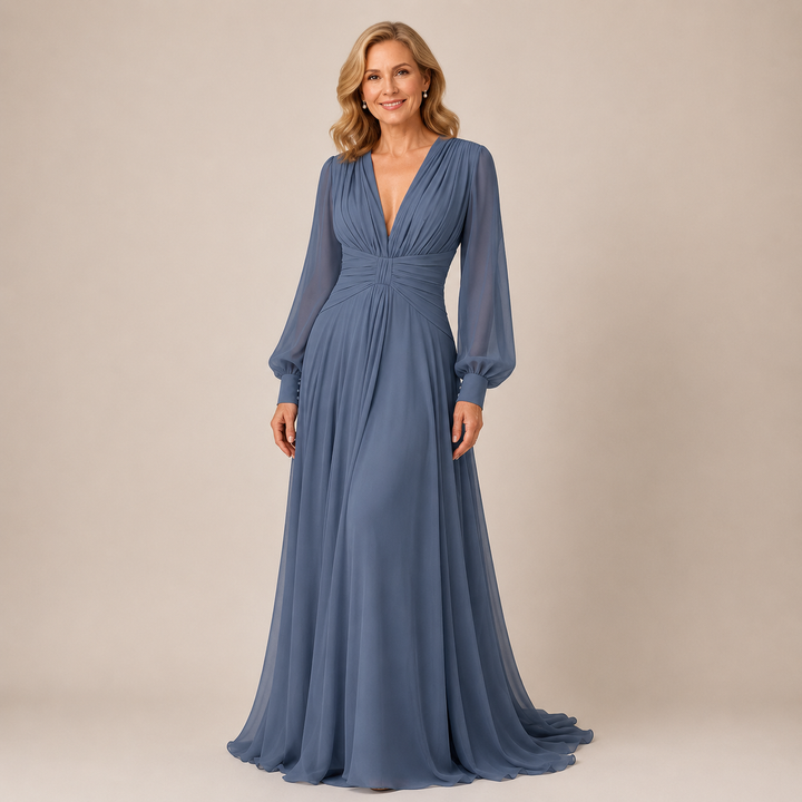 Angela™ | Ruched Chiffon Evening Gown