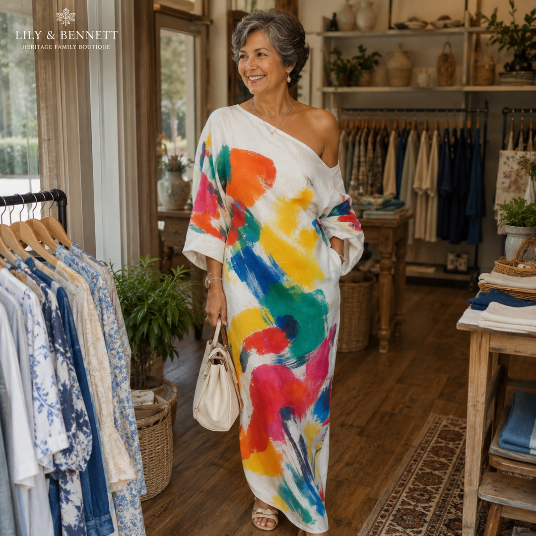 Kimberly™ | Artistic One-Shoulder Maxi Dress
