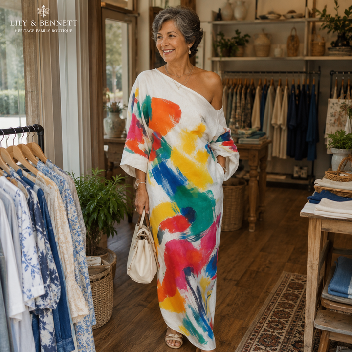 Kimberly™ | Artistic One-Shoulder Maxi Dress