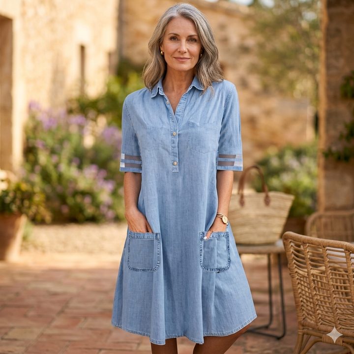 Brittany | Figure Flattering Denim Dress