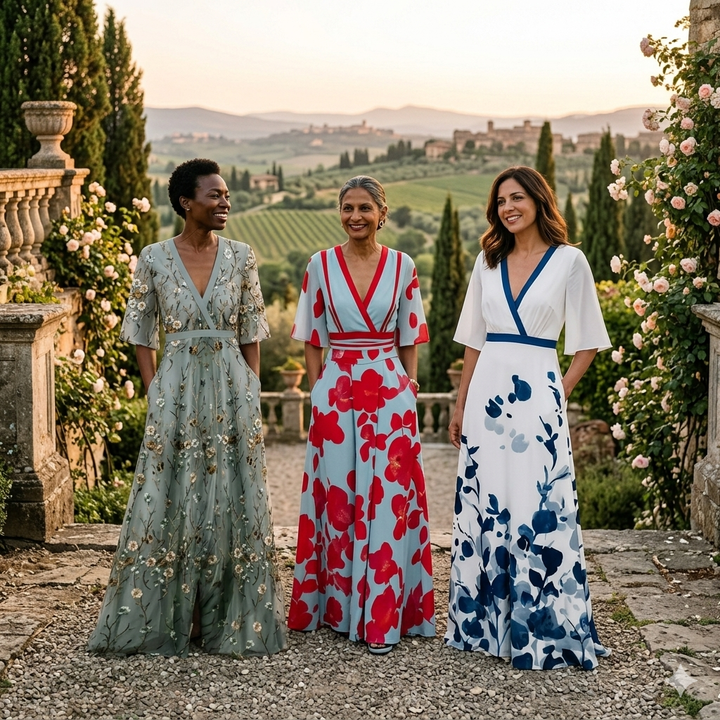 Michelle™ - Elegant Floral Wrap Dress