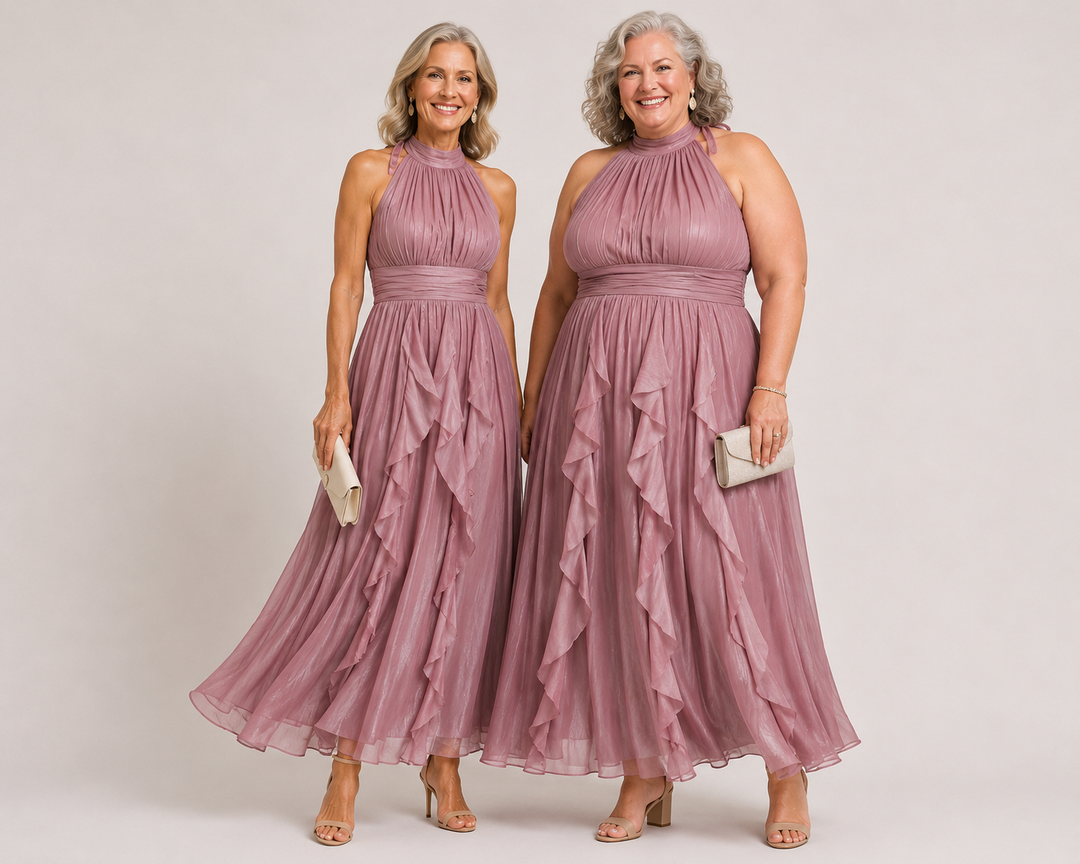 Celestia | Ruffled Halter Maxi Dress