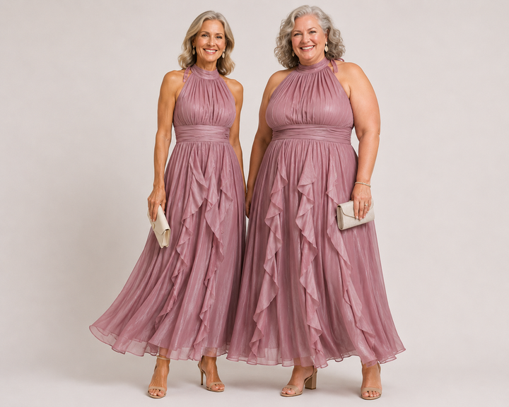 Celestia | Ruffled Halter Maxi Dress