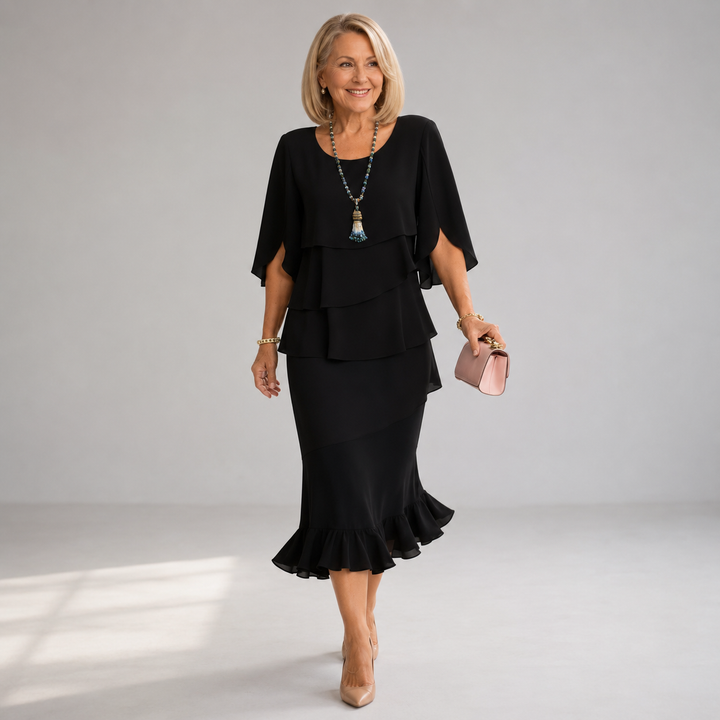 Viennara | Elegant Comfort Ruffle Dress