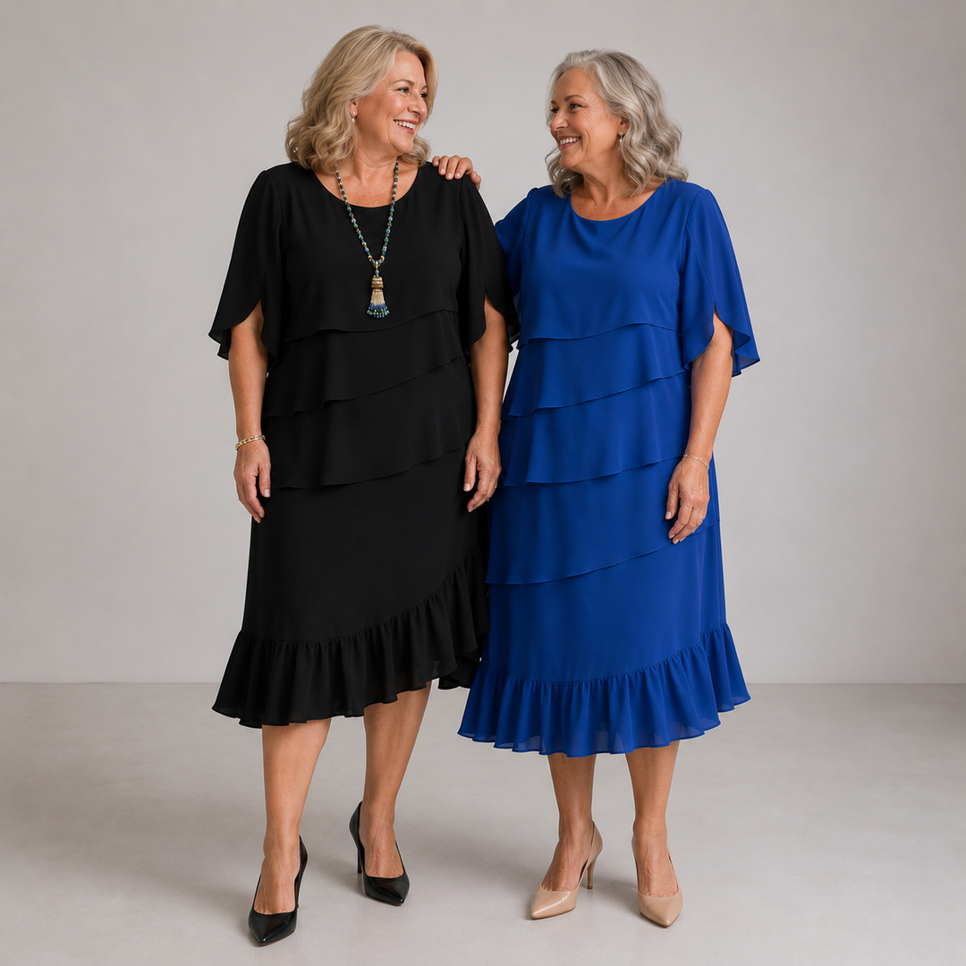 Viennara | Elegant Comfort Ruffle Dress