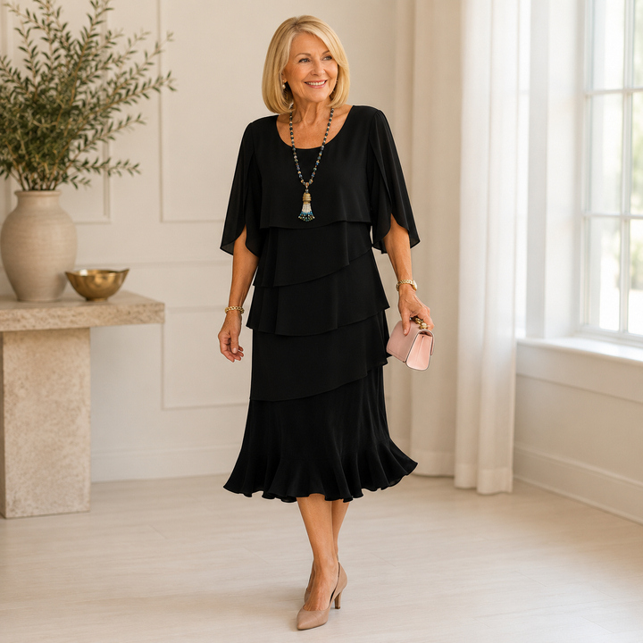 Viennara | Elegant Comfort Ruffle Dress