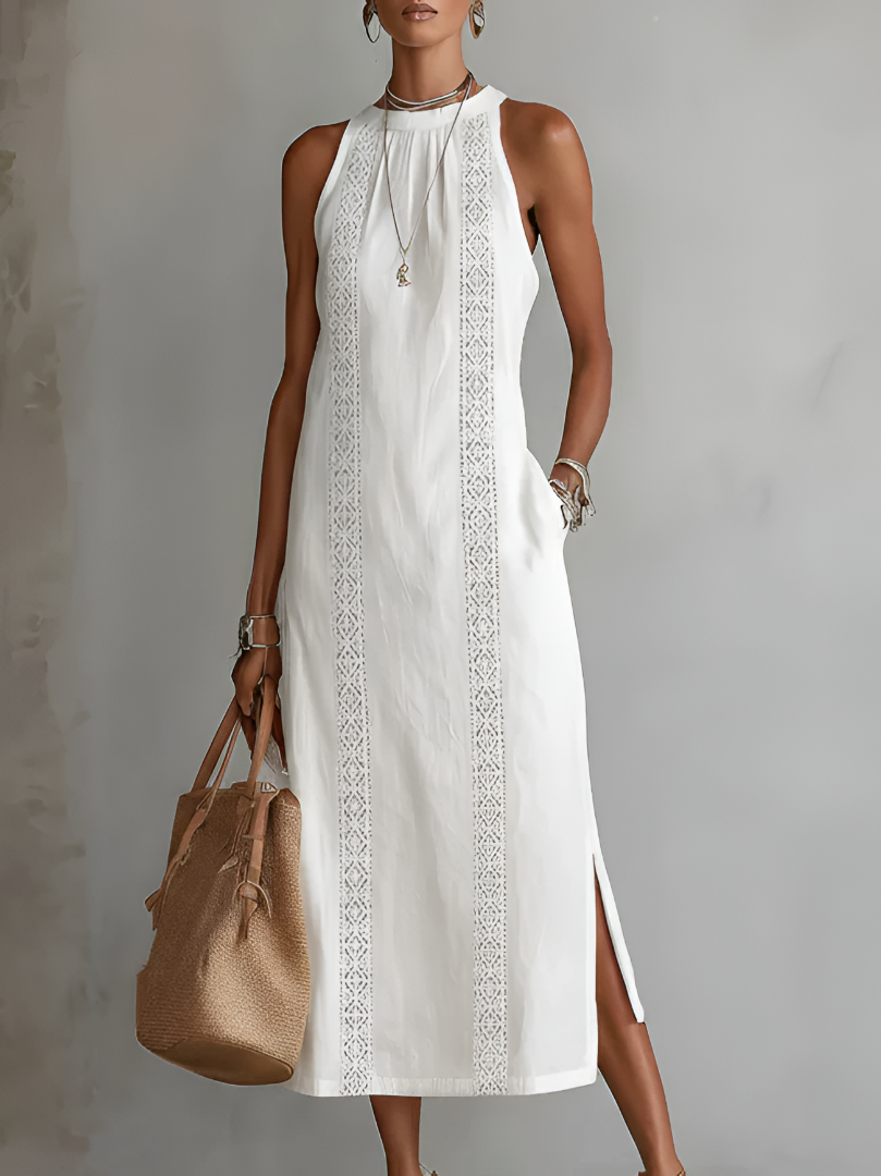 Savelle™ | Refined Embroidered Midi Dress