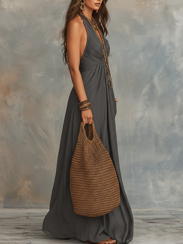 Aria™ | Effortless Halter Maxi Dress