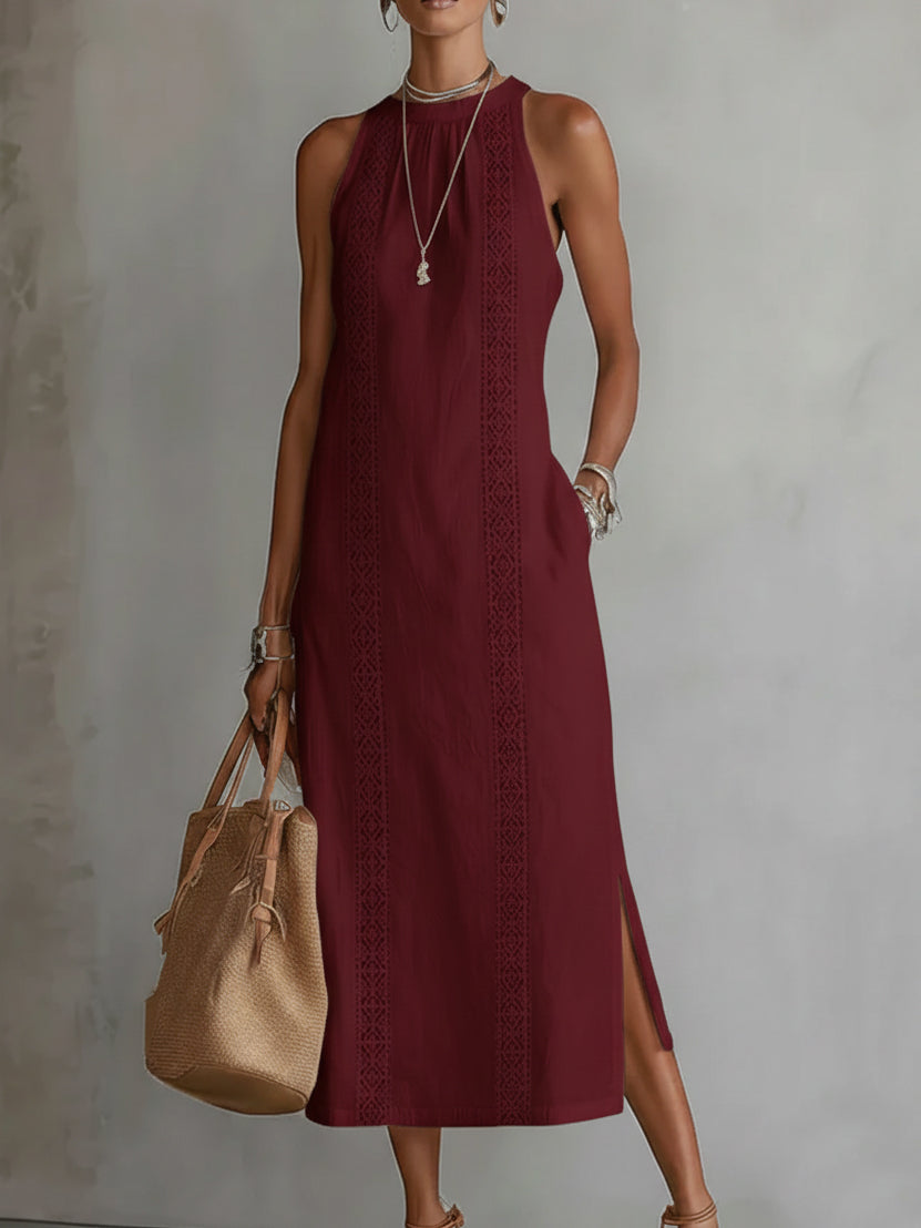 Savelle™ | Refined Embroidered Midi Dress
